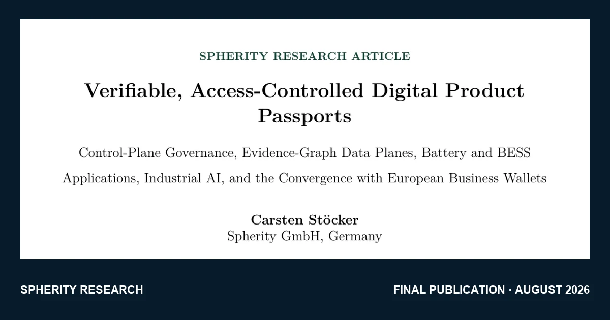 Preview of Verifiable, Access-Controlled Digital Product Passports